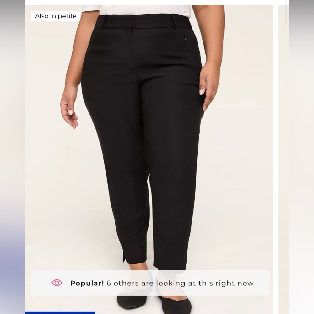 Lane Bryant Black Tapered Dress Pants 16